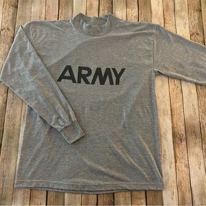 United States Army mens long sleeve mock neck graphic tee shirt | size Medium